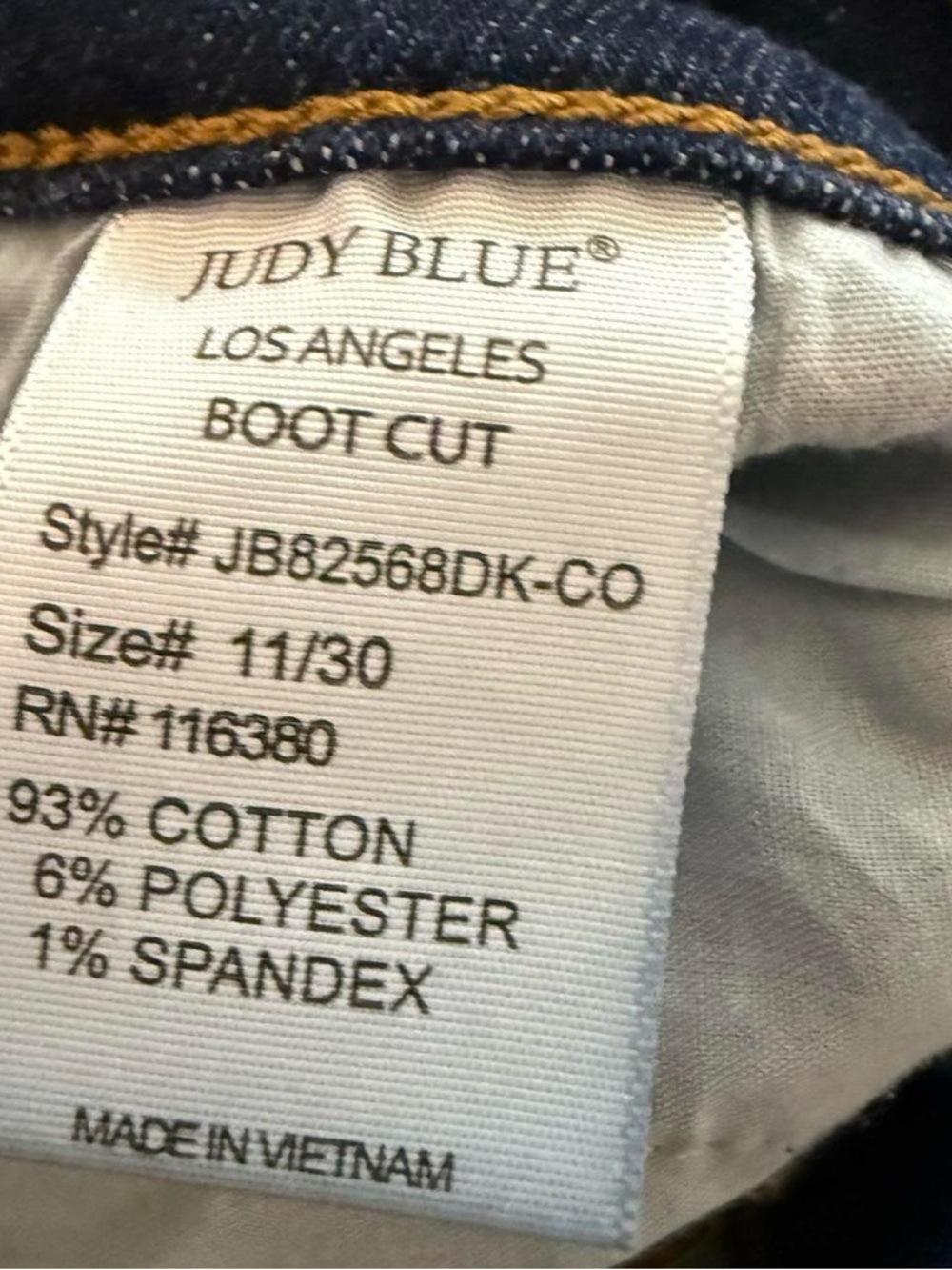 Judy Blue Boot Cut Jeans Women’s Size 11/30 Dark Wash Stretch High Rise - Picture 7 of 7